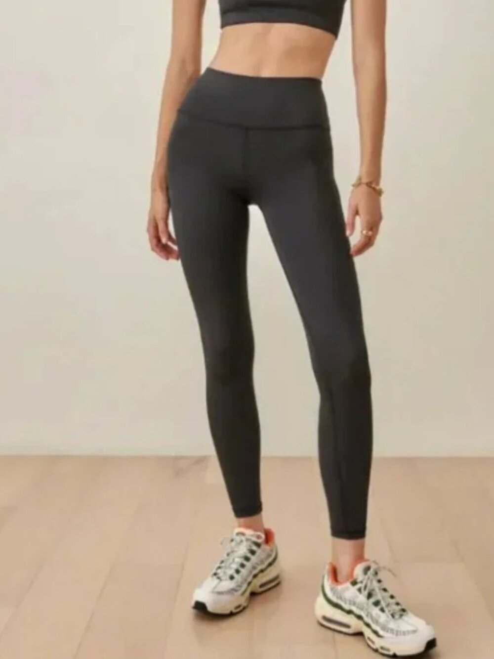 REFORMATION EcoMove Leggings Womens Small Black Ankle High Rise Stretch Yoga
